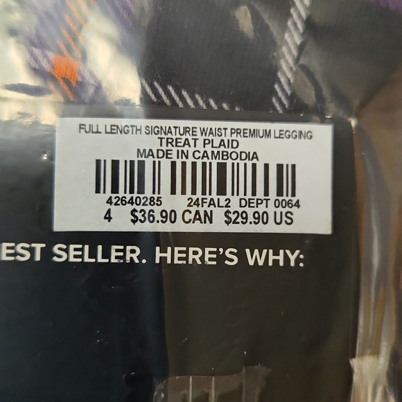 ❤️NWT VINTAGE TORRID LEGGING - HALLOWEEN TREAT PLAID - COMFORT WAIST OPAQUE 4X - Picture 6 of 10